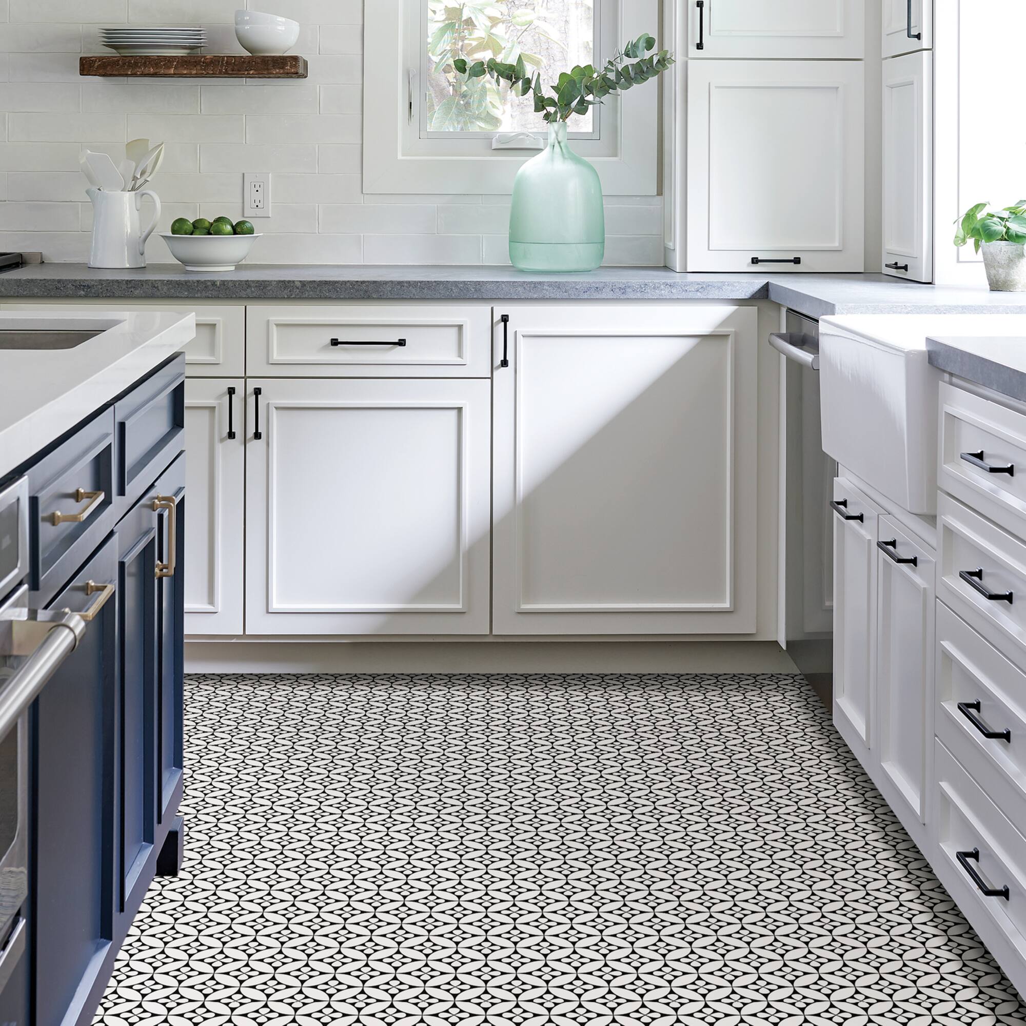 FloorPops Fleur Peel & Stick Floor Tiles